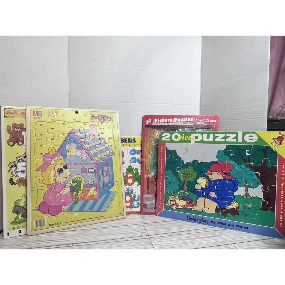 Vintage Jigsaw Puzzle Preschool Kid’s Muppets Pendleton Lot Of 5 1987- 2002